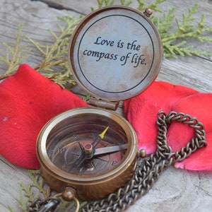 Personalized gift, Personalized compass, Birthday gift for husband, Anniversary gift for him, Hiking gift, Engraved gift