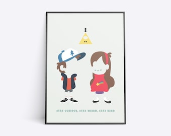 Gravity Falls - Stay Curious - Poster Wall Art Print