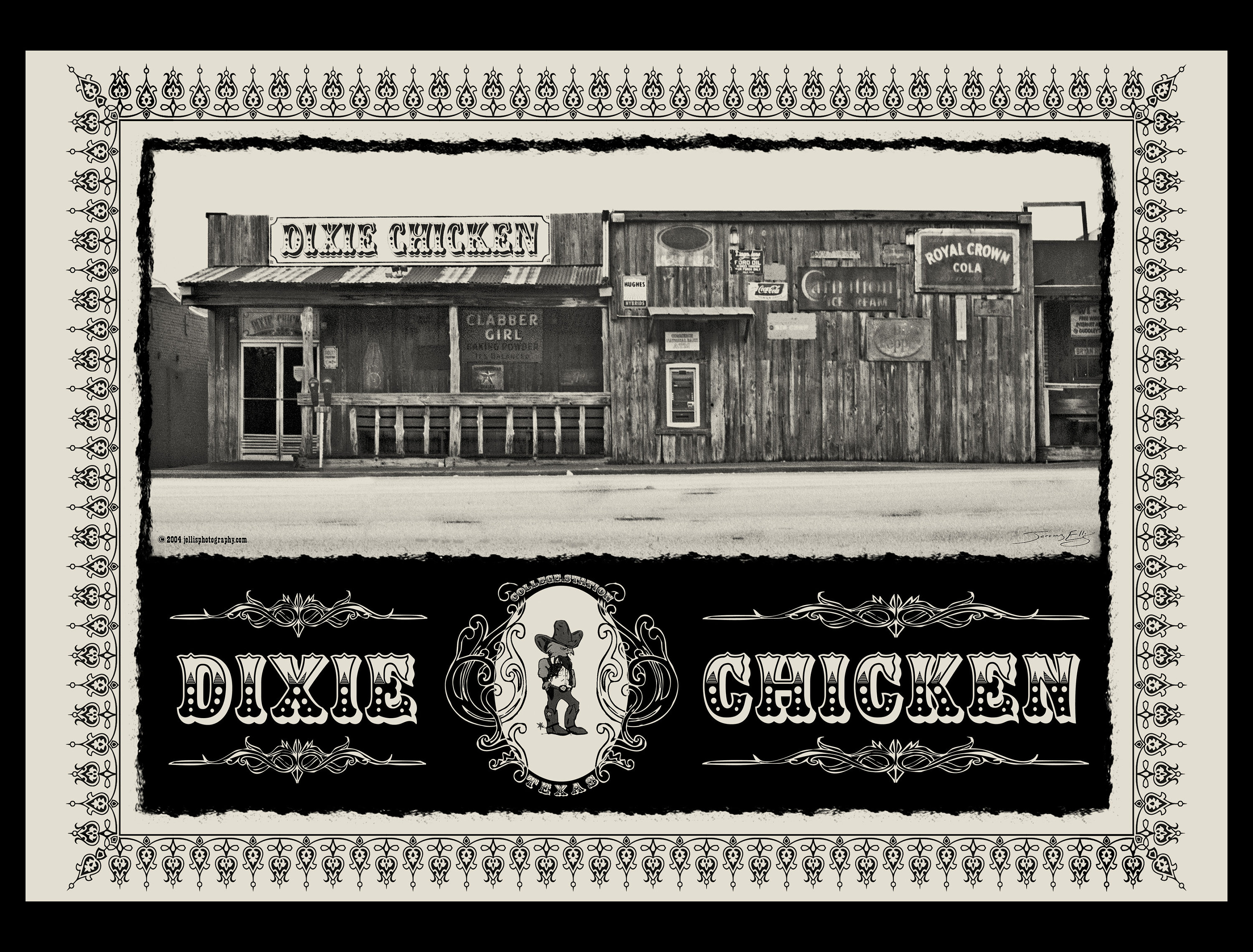 Vintage Dixie Chicken Poster / Print / Texas A&M Aggies / College Station / Aggieland / Rustic