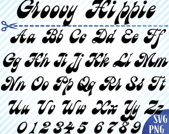 Groovy Hippie font svg Hippy font svg Groovy Hippie monogram svg Groovy alphabet font for Cricut Silhouette Font svg cut files for Cricut