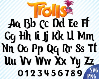 kids font svg school font svg bold font svg trolls alphabet letters svg