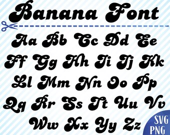 Retro font svg Banana split svg Banana split monogram svg Monogram bold font svg Digital monogram Digital font for Cricut Font svg cut files