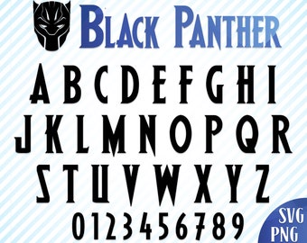 Black panther font svg Wacanda font svg Black panther alphabet letters svg Black panther clipart digital font Black panther vector font svg