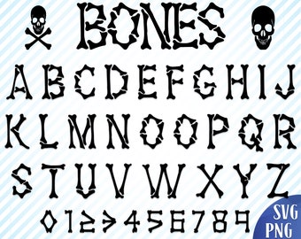 Bones font svg Halloween font svg Bones alphabet svg Skeleton font svg Skele font svg Halloween skeleton font svg Halloween font for Cricut