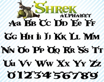 Font Shrek Svg Shrek Alphabet Letters Svg Shrek Digital Script Block Font Svg Disney Font Svg Silhouette Font Svg Font Svg Files For Cricut Free Font Script Best Editions Best