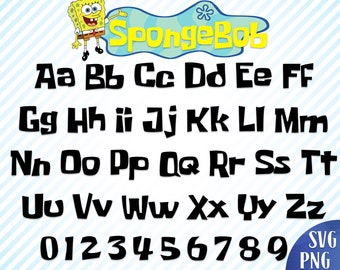 Sponge Bob font svg Game font svg Kids font clipart Kids vector font Kids alphabet letters svg Kids svg fonts for Cricut Disney alphabet svg