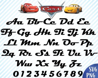 Kids font svg Disney Cars font svg Disney font svg Disney Cars font clipart Boys birthday letters svg Cars vector font svg Cars alphabet svg
