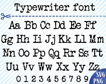 Typewriter font svg Newsprint font svg Typewriter alphabet letters svg Newsprint alphabet letters svg Serif print files Cricut fonts