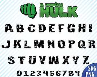 Superhero font svg Hulk font svg Hulk alphabet letters svg Hulk clipart font Hulk vector font Marvel font svg Silhouette Cricut font svg