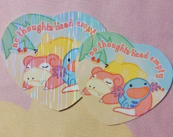 No Thoughts Pokemon Sticker