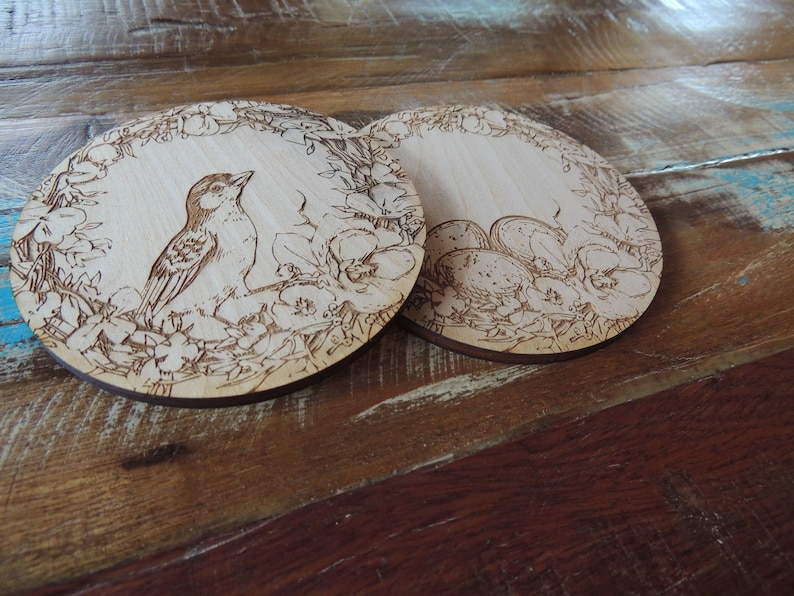 codistrict Floral Birds Nest Coasters - Thumbnail 3