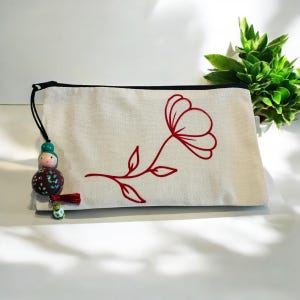 gepersonaliseerd zakje, cadeau-idee, bloem, sleutelhanger voor kleine meisjes