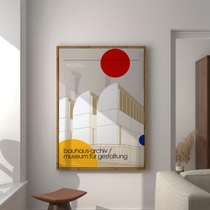 Bauhaus-Archiv / Museum für Gestaltung, Berlin Poster, Mid-Century Travel Poster, Vintage, Germany Travel Poster.
