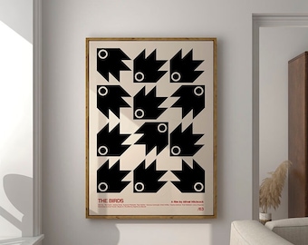 The Birds, Art print Inspired by Alfred Hitchcock film, Movie Print, High Quality Art Print, Minimal Movie Art, Home Decor