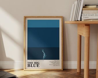 movie posters alternative The Big Blue, Le Grand Bleu, Alternative Movie Poster, Inspired by Luc Besson Film, Vintage, Home Decor,