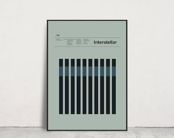 Interstellar, Alternative Movie Poster Inspired by Christopher Nolan film, Minimalistic Poster.