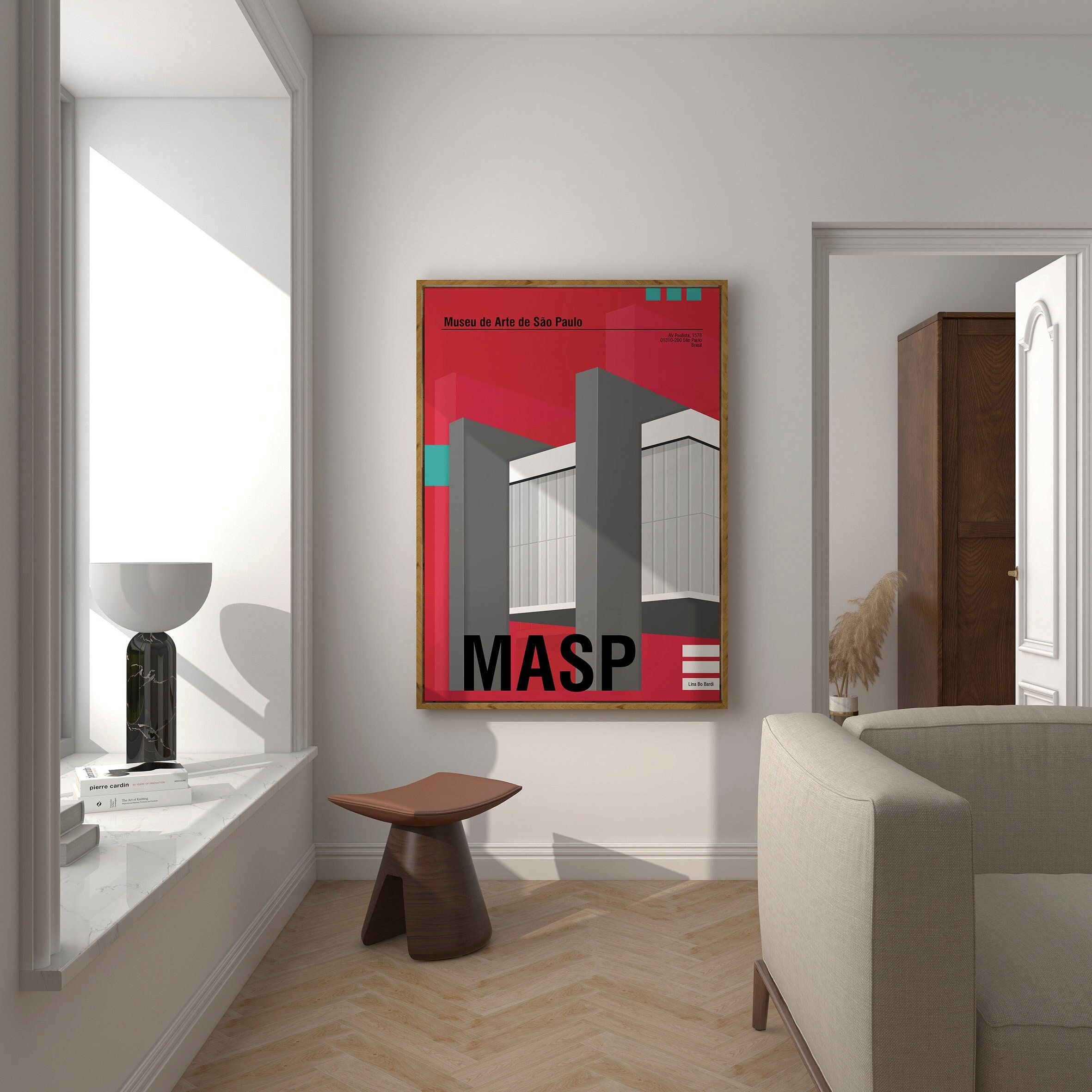 Museu de Arte de São Paulo, São Paulo, Brazil Poster, Mid-Century Travel Poster, The São Paulo Museum of Art, Vintage, Travel Poster.