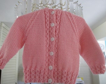 Hooded Baby Jacket/Hand Knit Baby Jacket/Hoodie/Hooded Baby Sweater