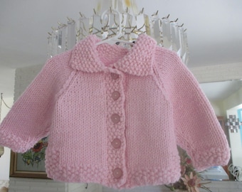 Hand Knit Sweater/Bulky Knit Baby Jacket