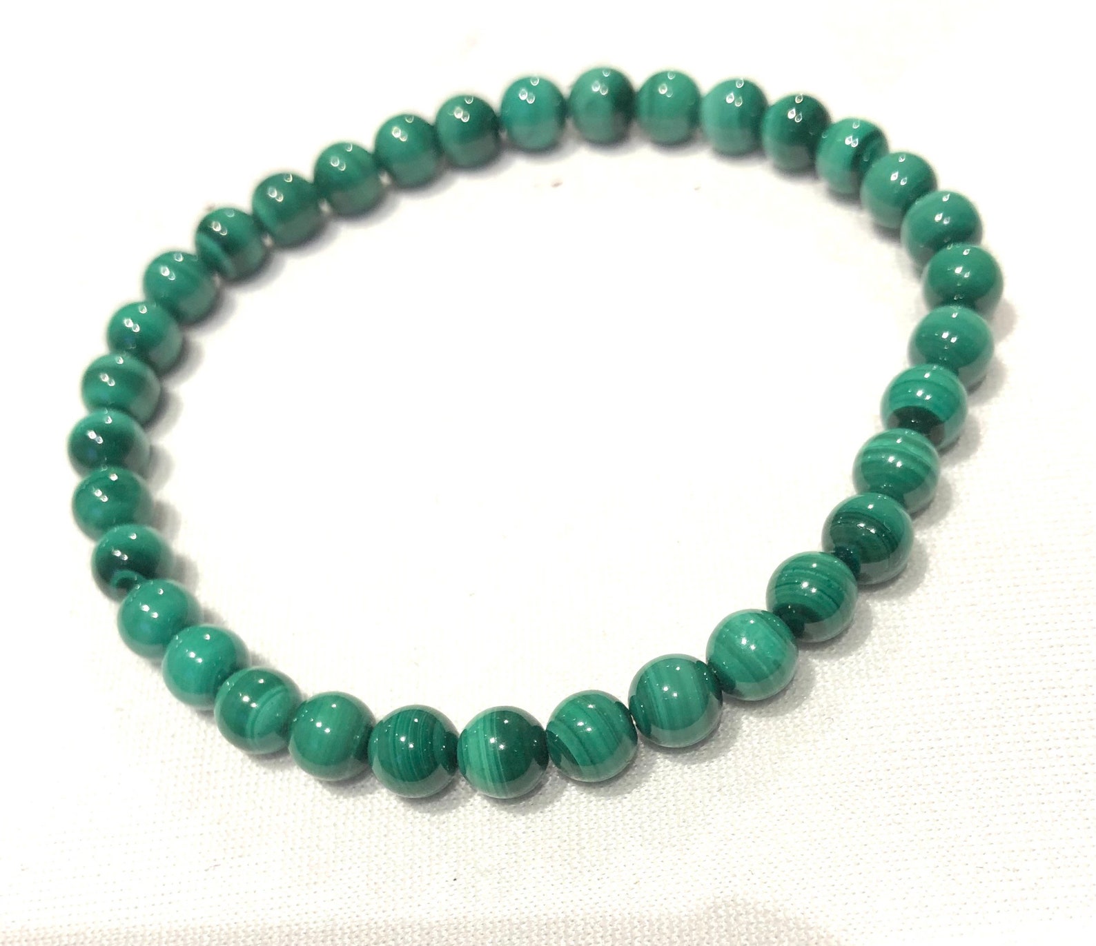 Stunning and Natural Malachite Bracelets 6mm Beads | Etsy