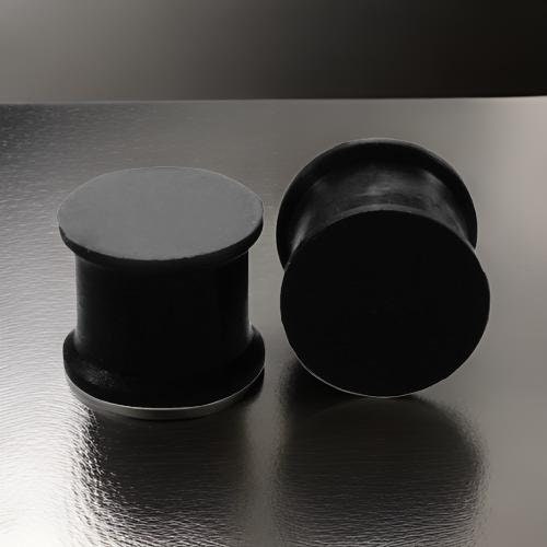 Pair of BLACK Silicone Ear Plugs Stretchers Jewellery Piercing Tunnels Gauge PL183