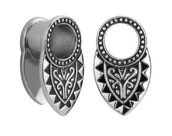 Double Side Tribal Gecko Logo Black Aluminum Internal Fit Ear Flesh Tunnel Body Jewelry Double Side Tribal Gecko Logo Black Aluminum Internal Fit Ear Flesh Tunnel Body Jewelry