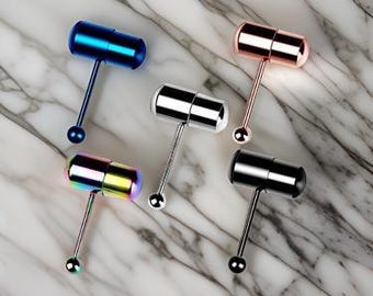 how do vibrating tongue bars work VIBRATING 14G Tongue Ring Bar Barbell Piercing Body Jewellery Silver Black  BB1