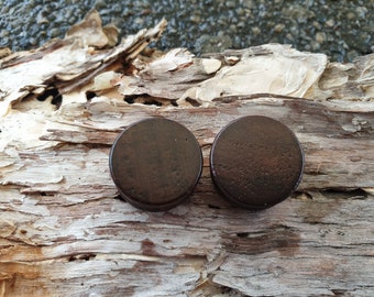 Pair of BLACK WALNUT Wooden Ear Plug Piercing Jewellery Timber Gauge Stretcher PL122