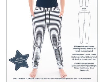 Women's Joggers 70335 - PDF Sewing Pattern from MiniKrea. Size 34 - 50 / EUR sizes.