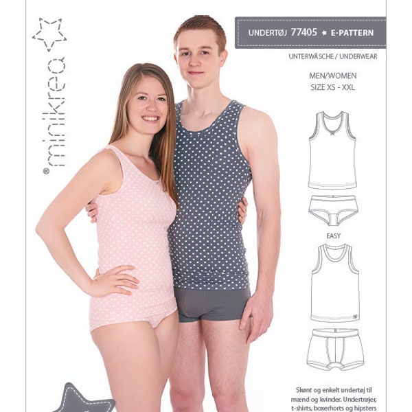 Men/Women Underwear 77405 - PDF Sewing Pattern from MiniKrea. Size XS - XXL.