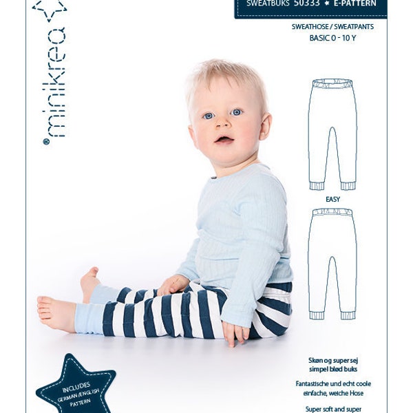 Sweatpants for kids 50333 - PDF Sewing Pattern from MiniKrea