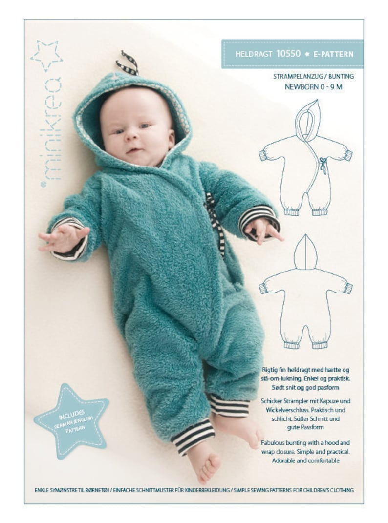 Baby AllInOne Suit 10550 PDF Sewing Pattern from MiniKrea Etsy