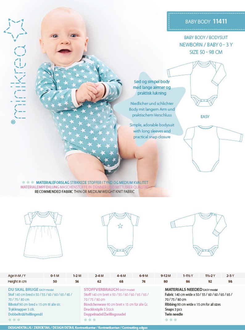 Bodysuit 11411 PDF Sewing Pattern from MiniKrea