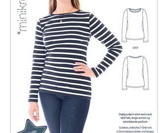 Women's T-shirt 70227 - PDF Sewing Pattern from MiniKrea. Size 34 - 50 / EUR sizes.