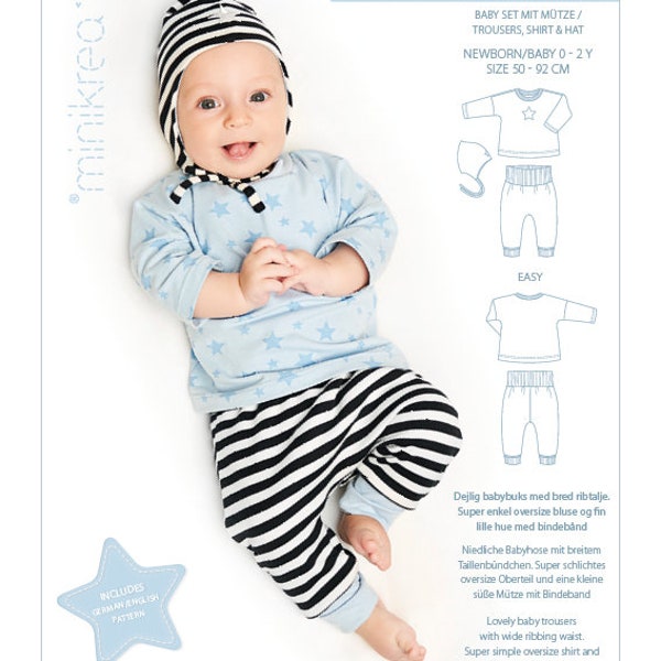 Baby Set - Trousers, Shirt & Hat 11410 - PDF Sewing Pattern from MiniKrea