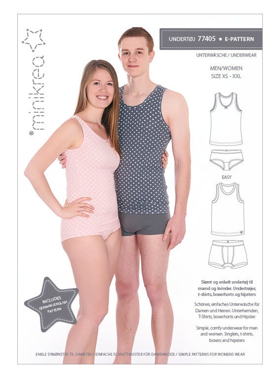Men/women Underwear 77405 PDF Sewing Pattern From Minikrea. Size XS XXL. 
