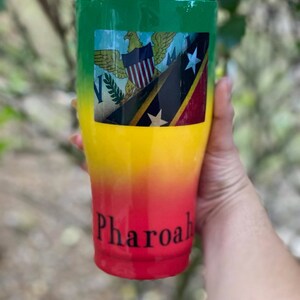 30 OZ Tumbler with US Virgin Island & Kitts Flag Mix Together