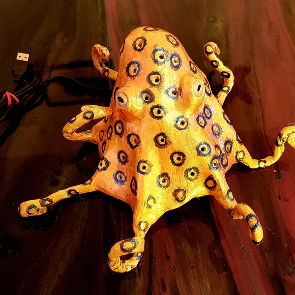 Blue Ringed Octopus Statement Lamp Sculpture