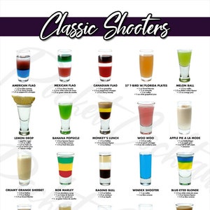 CLASSIC Cocktail Poster - Shooters - Digital Download
