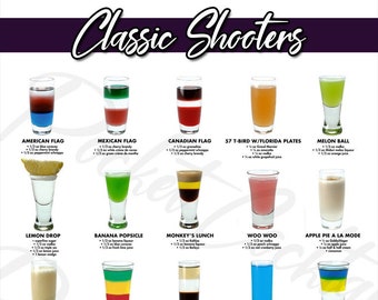 CLASSIC Cocktail Poster - Shooters - Digital Download