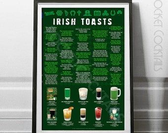 St Patricks Day Poster Irish Drinks & Toasts |  Instant Digital Download | Printable