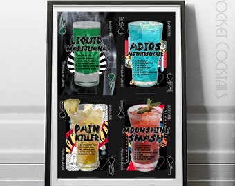 Gladiator Poker Posters! - FIVE 12&quot;x18&quot; Cocktail Poster Set