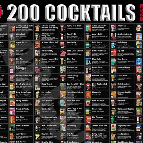 200 Drinks Cocktail QR Code Poster by Pop Cocktails Cocktail Etsy Ireland