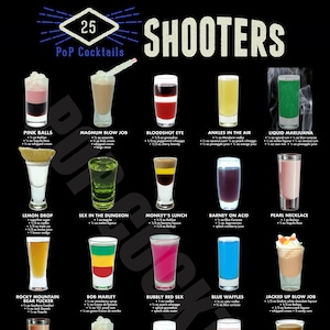 Top 25 Shooters Cocktail Posters