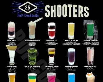 Top 25 Shooters Cocktail Posters