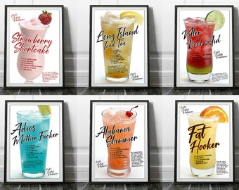 6 Cocktail Poster Collection! -Digital Download