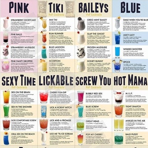 Cocktails Poster, Classic Cocktails Print, Drink Recipes, Cocktails Art, Cocktail Gifts, Drinks Guide, Cocktail Menu, Kitchen Poster image 1