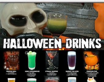 PRINTED Halloween Cocktail Poster and & Bonus 100+ Drink Guide