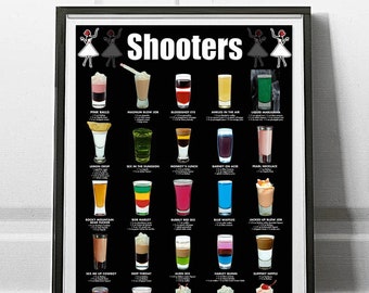 Shots & Shooters Cocktail Poster by Pop Cocktails