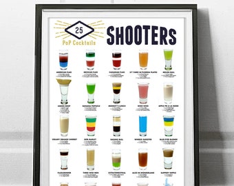 Cocktails Poster - Shooters - Digital Download